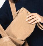 Pochette écoresponsable délavée en velours côtelé